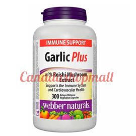 webber naturals Garlic Plus with Reishi Mushroom Extract Capsules, 300-count