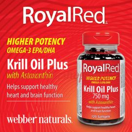 webber naturals 750 mg Royal Red Krill Oil Plus with Astaxanthin, 120-count