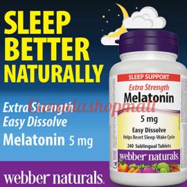 webber naturals 5mg Melatonin Extra Strength Easy Dissolve Tablets 240 count