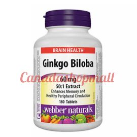 Webber Naturals Ginkgo Biloba 60mg 180 tablets