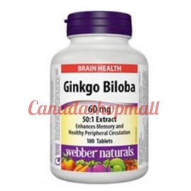 Webber Naturals Ginkgo Biloba 60mg 180 tablets