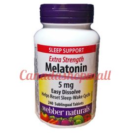 Webber Naturals Melatonin Extra Strength Easy Dissolve - 240 x 5 mg Sublingual tablets