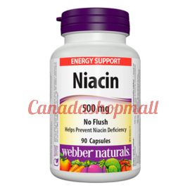 Webber Naturals No Flush Niacin 500 mg 90 capsules