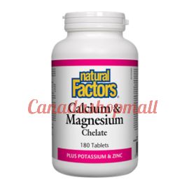 NaturalFactors Calcium & Magnesium Chelate Plus Potassium & Zinc 180tablets