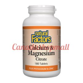 NaturalFactors Calcium & Magnesium Citrate Plus Potassium & Zinc 180tablets