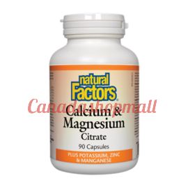 NaturalFactors Calcium & Magnesium Citrate Plus Potassium, Zinc & Manganese 90capsules