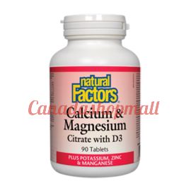 NaturalFactors Calcium & Magnesium Citrate with D3 Plus Potassium, Zinc & Manganese 90tablets