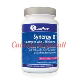 CanPrev Synergy B B-complex with L-Theanine 60vegetable capsules.