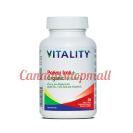 VITALITY Power Iron +  Organic Spirulina 60 Capsules