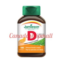 Jamieson Vitamin D Chewable 1000UI 25mcg tangy orange 100tablets.