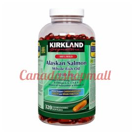 Kirkland Signature 100% Wild Alaskan Salmon Whole Fish Oil, 320 Softgels