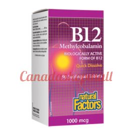 NaturalFactors B12 Methylcobalamin 1000mcg 90sublingual tablets