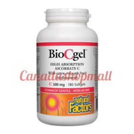 NaturalFactors BioCgel 500mg • High Absorption Ascorbate C 180softgels