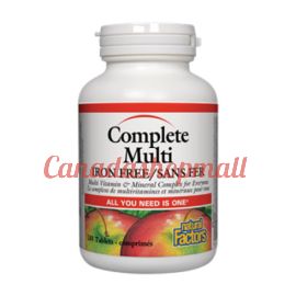 NaturalFactors Complete Multi Iron Free 180tablets