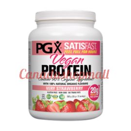 NaturalFactors PGX Satisfast Vegan Protein Very Strawberry 500g Powder