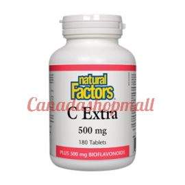 NaturalFactors C Extra 500mg • Plus 500mg Bioflavonoids 180capsules