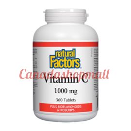 NaturalFactors Vitamin C 1000mg • Plus Bioflavonoids & Rosehips 360tablets