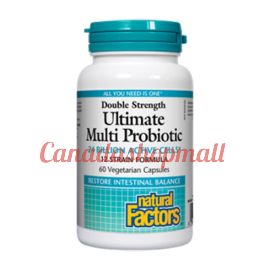 NaturalFactors Ultimate Multi Probiotic 24 Billion Active Cells • Double Strength 60vegetarian capsules