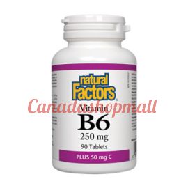 NaturalFactors Vitamin B6 250mg • Plus 50mg C 90tablets