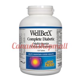 NaturalFactors WellBetX Complete Diabetic Multivitamin & Mineral Formula 120tablets