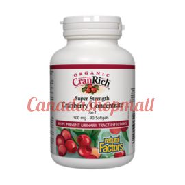 NaturalFactors Organic CranRich Super Strength Cranberry Concentrate 500mg 90softgels