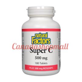 NaturalFactors Plus Rosehips & Bioflavonoids Super C 500mg 180tablets