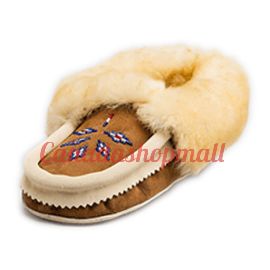 Sheepskin Moccasin Beaded Sheepskin Cuff Adult Size Ladies 6