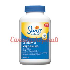 Swissnatural Calcium & Magnesium with Vitamin D and Zinc 300mg:150mg 180caplets