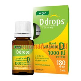 Ddrops Vegan Liquid Vitamin D2 1000IU 180drops